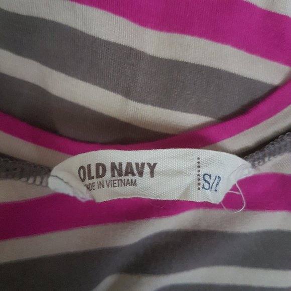 Old Navy Pink/Cream/Tan Striped Scooped Top, S - Picture 5 of 7